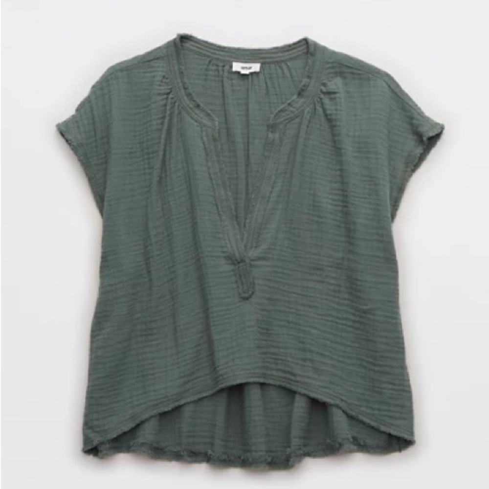 Aerie Gauzy Cropped T shirt